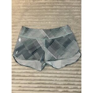 SmartWool Merino Sport Lined Shorts Bleached Aqua Mountain Plaid Small